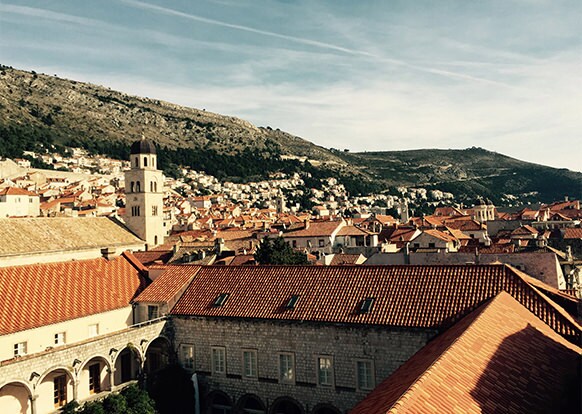 Aerial view of Dubrovnik,Croatian city on the Adraiatic Sea